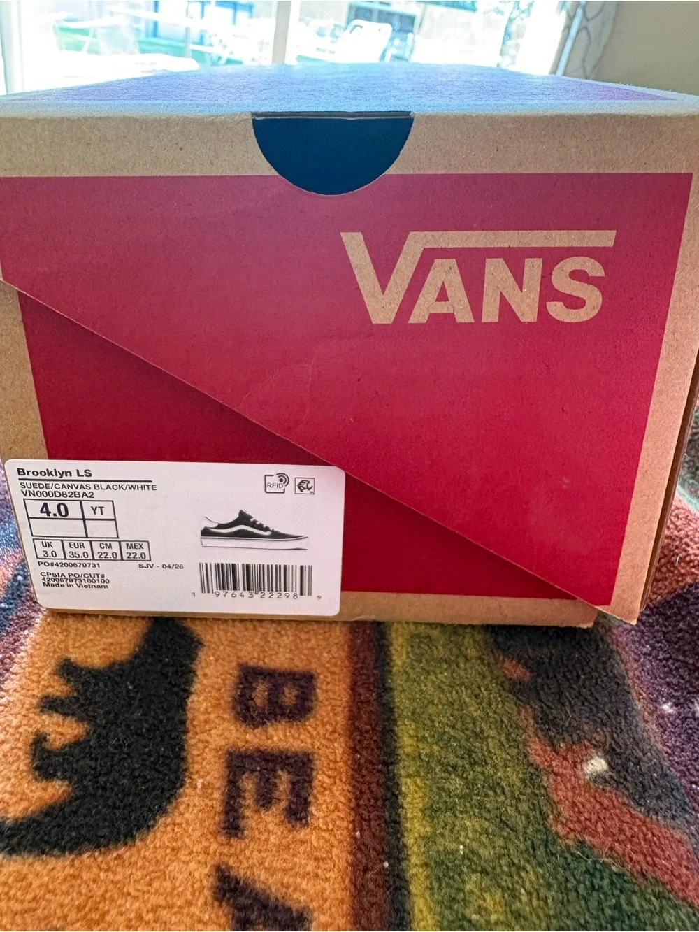 Vans Kids Black & White Low-Top Skate Sneakers
